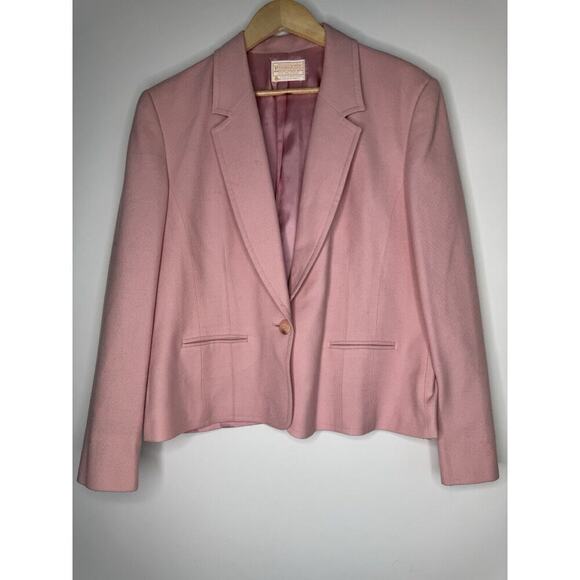 Vintage Pendleton Blazer Womens 16 Pink 100% Wool Jacket Country Sophisticates